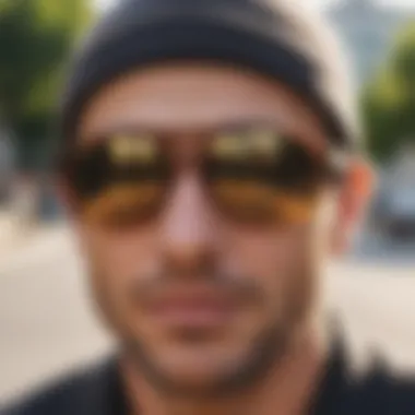 Close-up of advanced lens technology in sunglasses