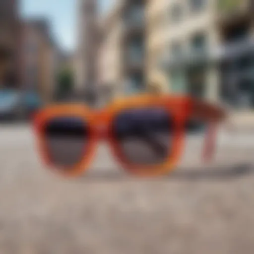 Stylish skateboard sunglasses in vibrant colors