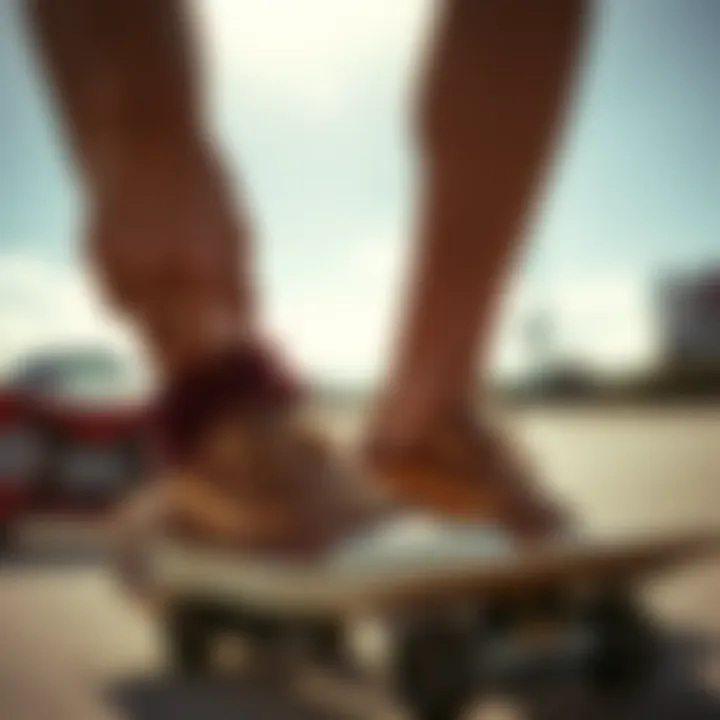 Skater maintaining brown and tan shoes