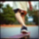 Stylish brown graphic shorts on a skateboard