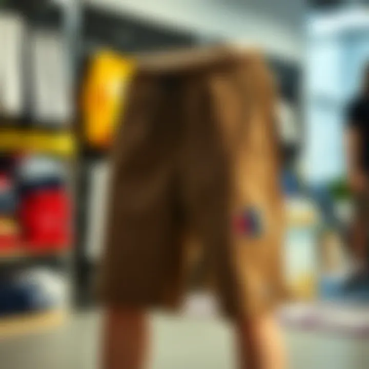 Sustainable materials used in Champion two piece set shorts on display