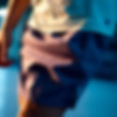 Close-up of Champion two piece set shorts showcasing fabric texture