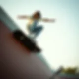 Skateboarder performing a trick in Converse High Tops