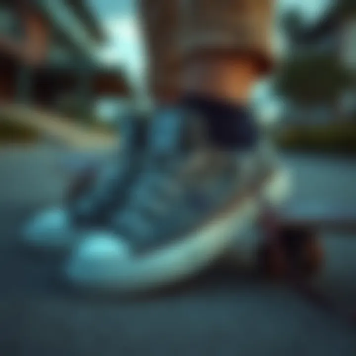 Stylish Pairing with Skateboarding Essentials Converse Run Star Hike paired with skateboarding gear