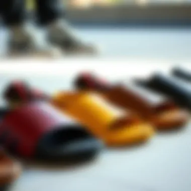 Diverse Styles of Footwear A collection of slides showcasing different styles and colors.