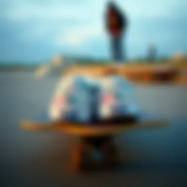 Style Meets Skate Culture with Floral Vans A stylish pair of custom floral Vans displayed on a skateboard deck.