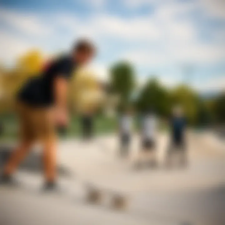 Skaters at a Denver Skate Park A group of skaters enjoying a local skate park, highlighting community engagement and the skate culture.