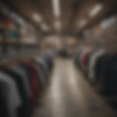 Assortment of Dickies apparel displayed in a skate shop