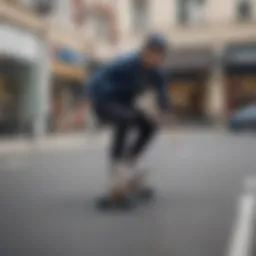 Dynamic performance of an electric skateboard on a city street