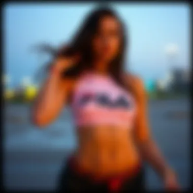 Fashionable pairing of Fila crop top with accessories