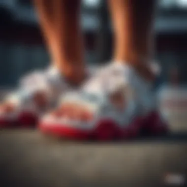 Close-up of Fila Disruptor Sandals highlighting comfort features