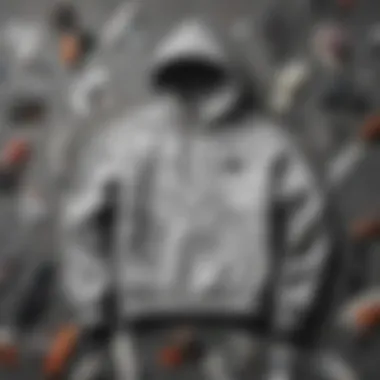 Various brands showcasing their gray camo sweatshirt designs