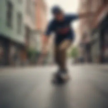 Skateboarder using the Nova collection in an urban environment