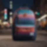 Stylish Nova backpack showcasing urban design elements