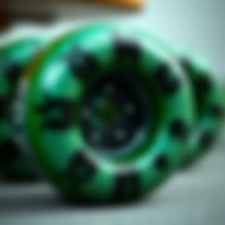 Close-up view of Impala skate wheels showcasing their unique design