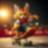 A vibrant illustration of Lord Nermal skateboarding