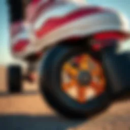 Close-up of Marsblade roller skate wheels showcasing unique design