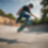 Dynamic view of a mini half pipe kit in action