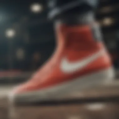 Close-up of Nike Blazer sole for traction analysis