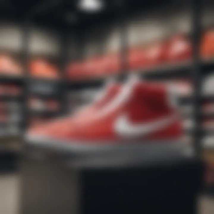 Retail store display featuring Nike Blazers