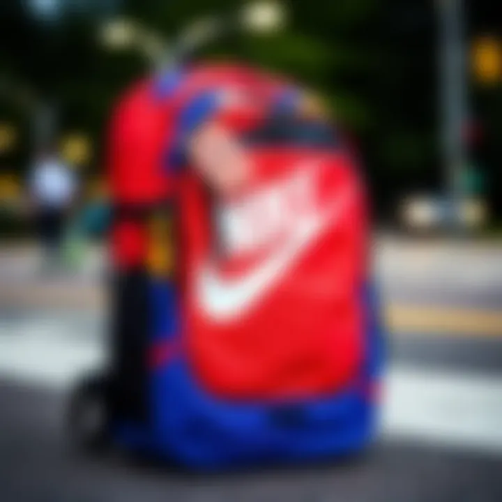 Nike knapsack showcasing vibrant colors and stylish design