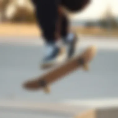 Skateboarding Performance with Nike Nyjah 2 Skateboarder performing tricks wearing Nike Nyjah 2