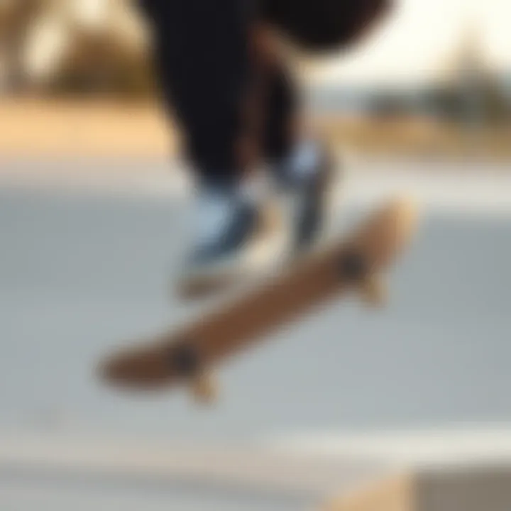 Skateboarding Performance with Nike Nyjah 2 Skateboarder performing tricks wearing Nike Nyjah 2