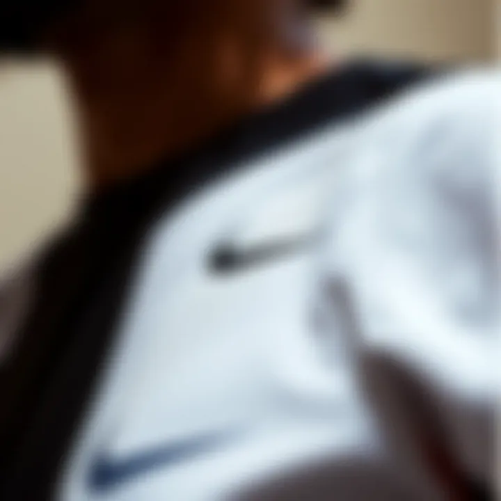 Close-up of Nike shirt design details