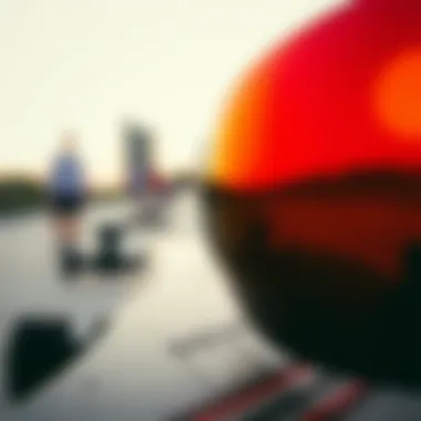 Close-up view of Oakley Red Prizm lens showcasing its clarity and color enhancement