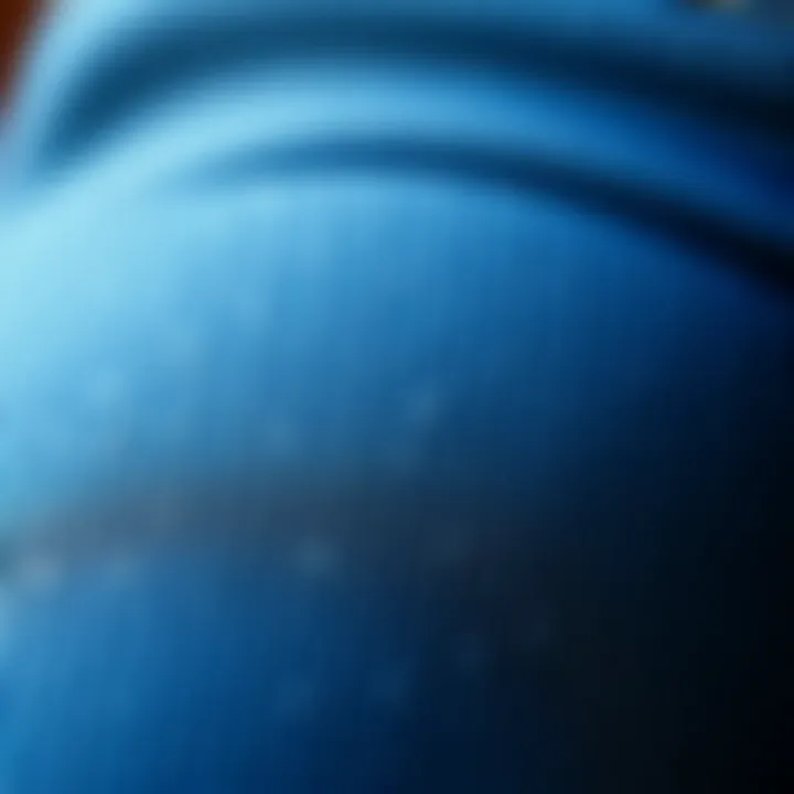 Close-up of unique fabric textures on jeans