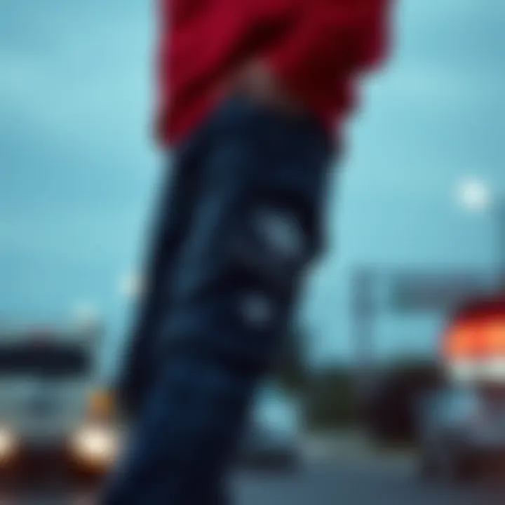 Casual streetwear with patterned jeans