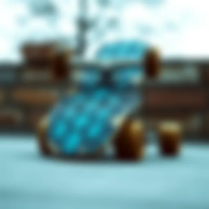 A penny board showcasing a customized griptape design.