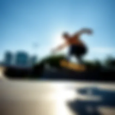 A skateboarder performing tricks with enhanced grip.