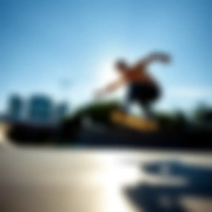 A skateboarder performing tricks with enhanced grip.