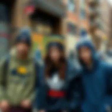 Skaters showcasing their favorite beanies in an urban environment.