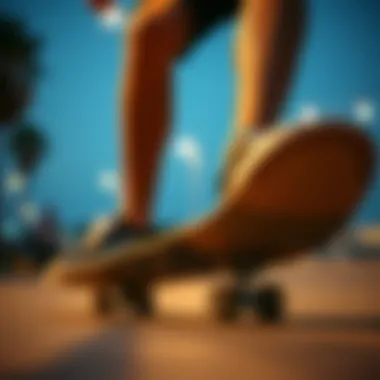 Skateboarder wearing reflective slip-on Vans in action