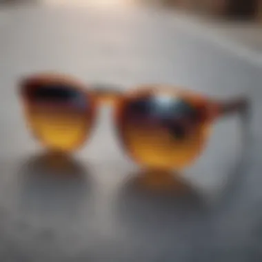 A close-up of round frame sunglasses showcasing unique designs and color variations