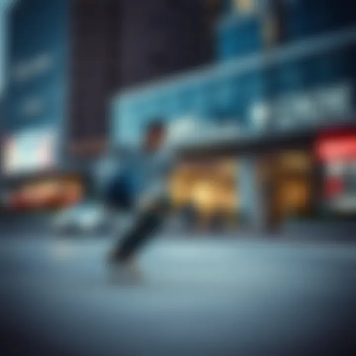 Dynamic Skateboarding in Urban Environments Skateboarder performing tricks in an urban setting