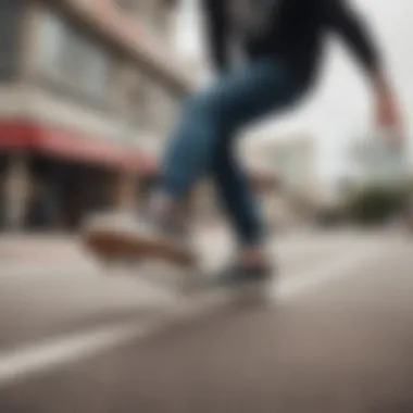 A skateboarder wearing Slip-On Vans in action