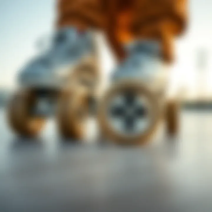 Comparison of soft and hard roller skate wheels on a smooth surface