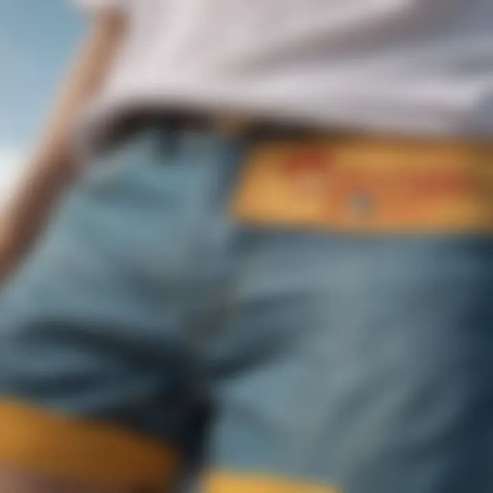 Close-up of the unique design details on Teddy Fresh shorts