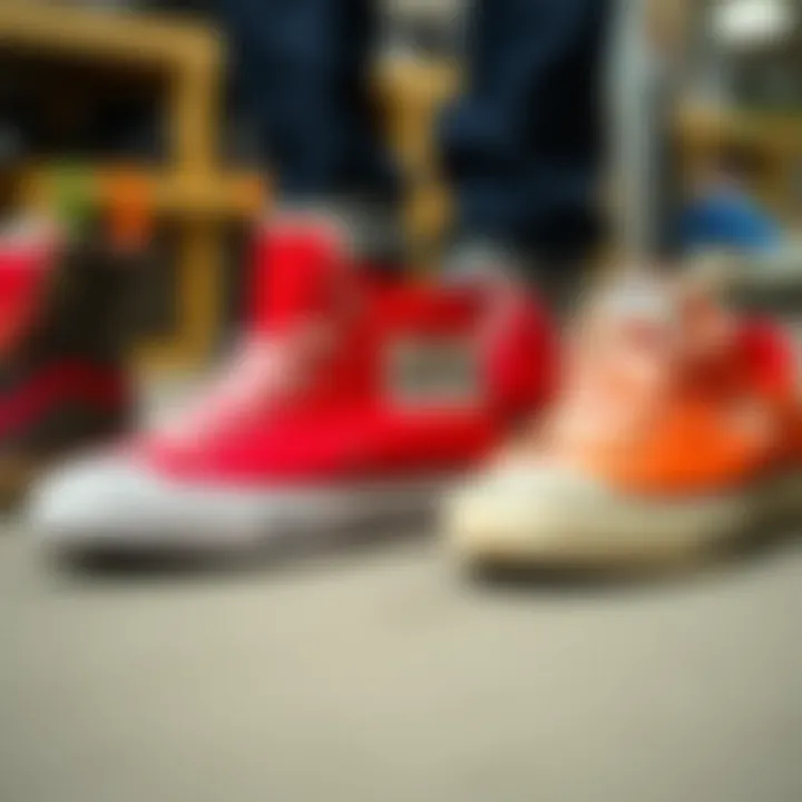 Collection of different skate brands compared to Red Converse