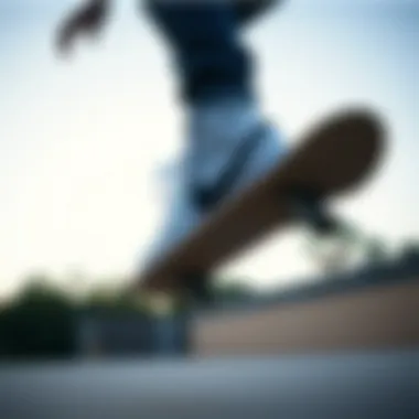 Skateboarder performing a trick wearing Nike Air high tops