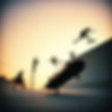 An artistic representation of different skateboarding techniques illustrated