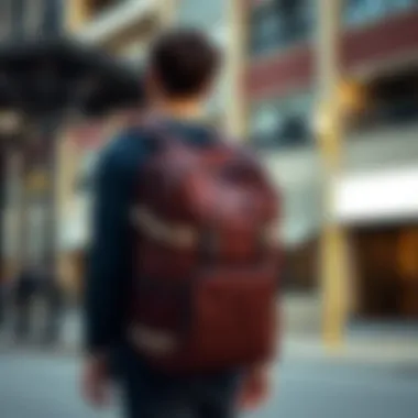 Stylish Dickies student backpack in an urban setting