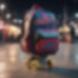 A stylish skating backpack showcasing vibrant designs