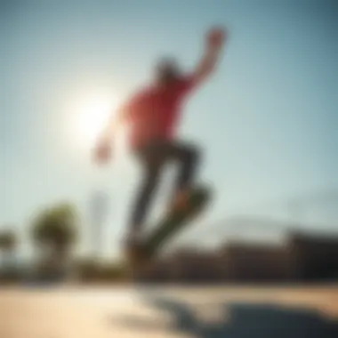 Skateboarder performing trick wearing the Ethika Staple Fit