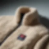 A close-up of the Fila Sherpa jacket showcasing its unique fabric texture.