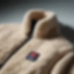 A close-up of the Fila Sherpa jacket showcasing its unique fabric texture.