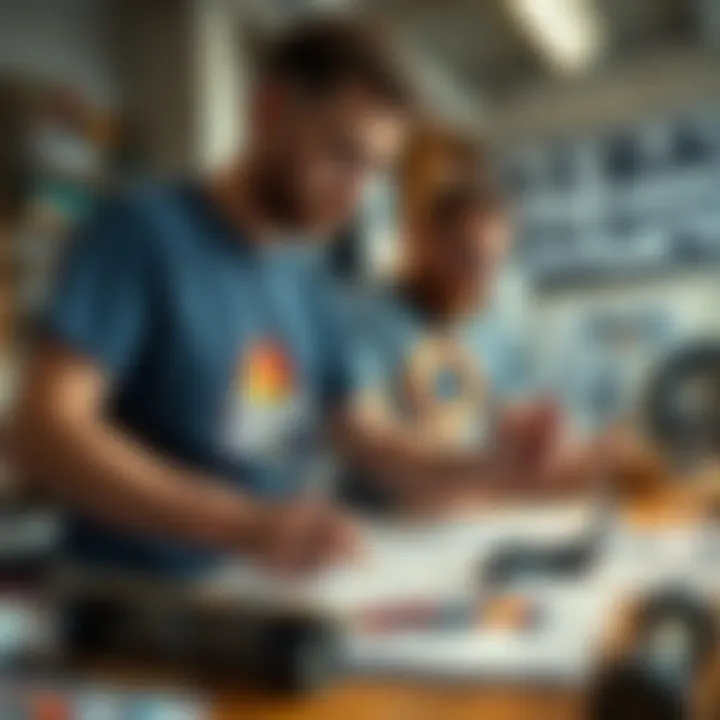 Creative Process Behind Skate-Inspired Graphics An artist brainstorming and sketching designs for graphics on tees, reflecting skate aesthetics.